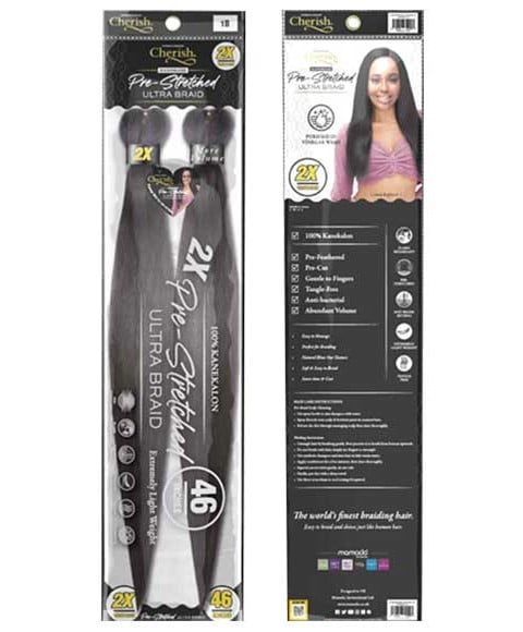 CHERISH SYN 2X PRE STRETCHED ULTRA BRAID 46 Color 1B Hair for Braid Extensions Asetena Pa 