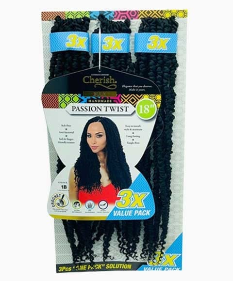 3X VALUE PACK SYN HANDMADE PASSION TWIST BRAIDS 18 Color 1B Hair for Braid Extensions Asetena Pa 