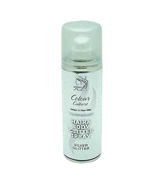 COLOUR CULTURE TEMPORARY HAIR COLOUR SILVER GLITTER SPRAY 125 ml Hair Color Asetena Pa 