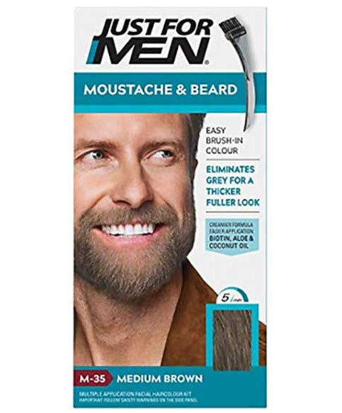 JUST FOR MEN MUSTACHE AND BEARD BRUSH IN COLOR GEL  Color Light Brown Men Hair Dye Asetena Pa 
