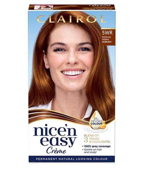 NICE N EASY CREME PERMANENT COLOUR 5WR MEDIUM WARM AUBURN 1 Application Hair Color Asetena Pa 