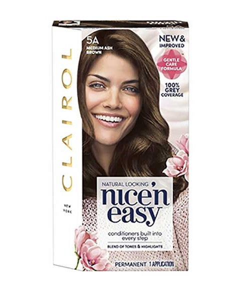 NICE N EASY PERMANENT HAIR COLOR 5A MEDIUM ASH BROWN 1 Application Hair Color Asetena Pa 