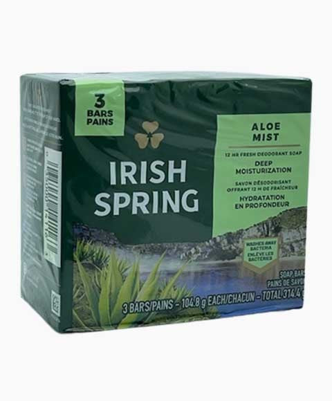 IRISH SPRING ALOE MIST DEODORANT SOAP 104.8 g (Pack Of 3) Body Care Asetena Pa 