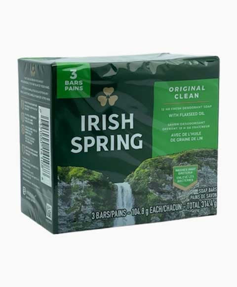 IRISH SPRING ORIGINAL CLEAN DEODORANT SOAP 104.8 g(Pack Of 3) Body Care Asetena Pa 