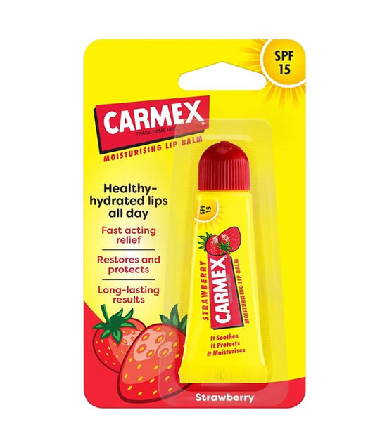 CARMEX MOISTURISING LIP BALM TUBE STRAWBERRY 10 g Lips Asetena Pa 