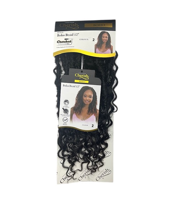 CHERISH SYNTHETIC BOHO BRAID 12 inch Color 1 Hair for Braid Extensions Asetena Pa 