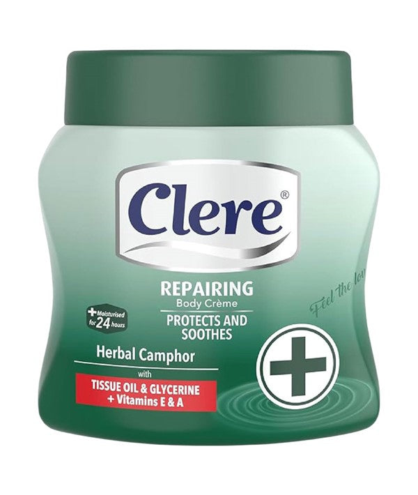 CLERE REPAIRING PROTECTS AND SOOTHES BODY CREAM 500ml Skin Moisturizing Asetena Pa 