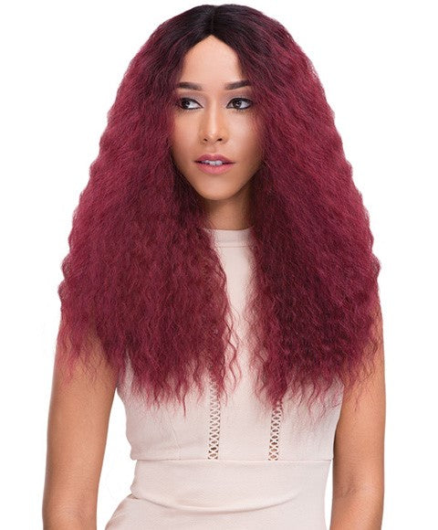 NATURAL SUPER FLOW DEEP PART SYN FRENCH LACE WIG  Color F4132 Lace Wigs Asetena Pa 