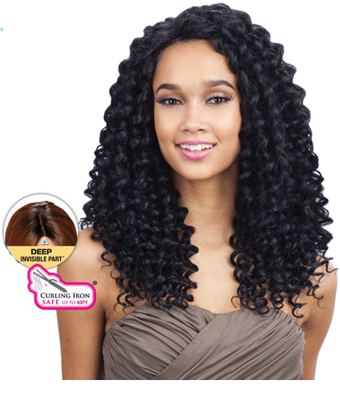FREETRESS EQUAL LACE FRONT DEEP INVISIBLE PART SYN PLUSH CURL WIG  Color SOPDKPU Lace Wigs Asetena Pa 