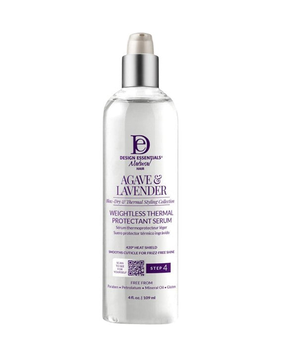 DESIGN ESSENTIALS NATURAL AGAVE AND LAVENDER STEP 4 WHEIGHTLESS THERMAL PROTECTANT SERUM 109 ml Sprays, Serums and Oils Asetena Pa 