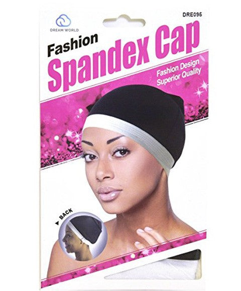 DREAM FASHION SPANDEX CAP DRE095  Color White/Black Durags and Caps Asetena Pa 