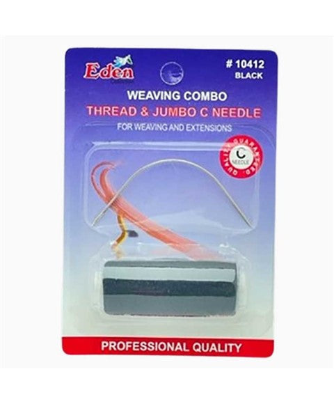 EDEN COLLECTION WEAVING COMBO THREAD AND JUMBO C NEEDLE 10412  Color Black Extensions Accessories Asetena Pa 