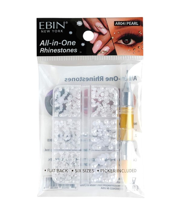 ALL IN ONE RHINESTONES  Color AR04 Pearl Nails Asetena Pa 