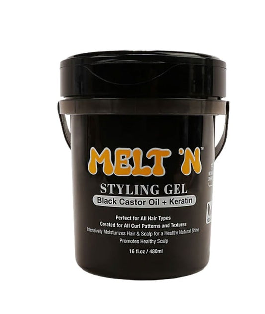 MELT N BLACK CASTOR OIL KERATIN STYLING GEL 946 ml Hair Styling Asetena Pa 