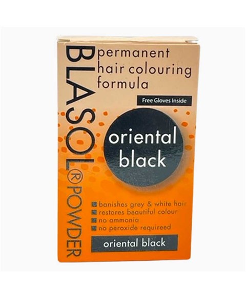 BLASOL POWDER PERMANENT HAIR COLORING ORIENTAL BLACK 6 g Hair Color Asetena Pa 