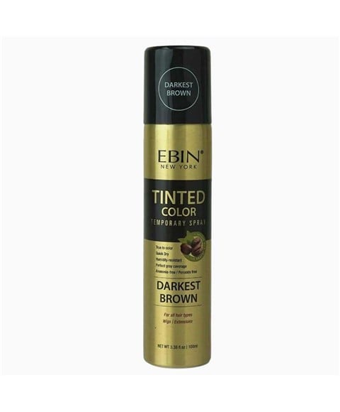 EBIN NEW YORK TINTED COLOR TEMPORARY SPRAY 100 ml Color Darkest Brown Hair Color Asetena Pa 
