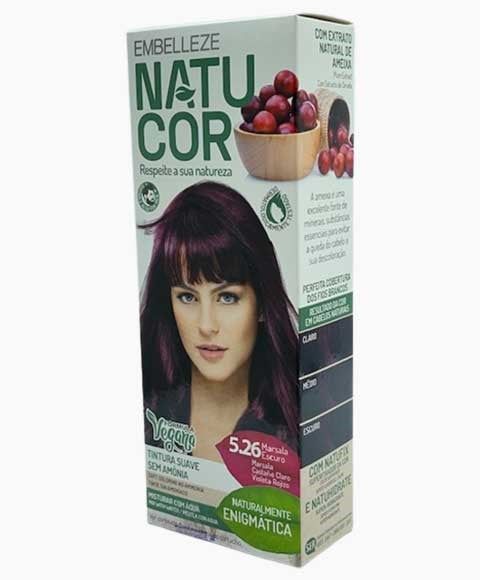 NATUCOR VEGAN AMMONIA FREE PERMANENT COLOR 5.26 MARSALA DARK Hair Color Asetena Pa 