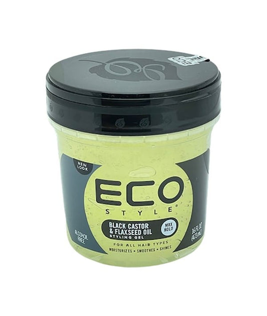 ECO STYLE BLACK CASTOR OIL AND FLAX SEED OIL STYLING GEL 355 ml Hair Styling Asetena Pa 