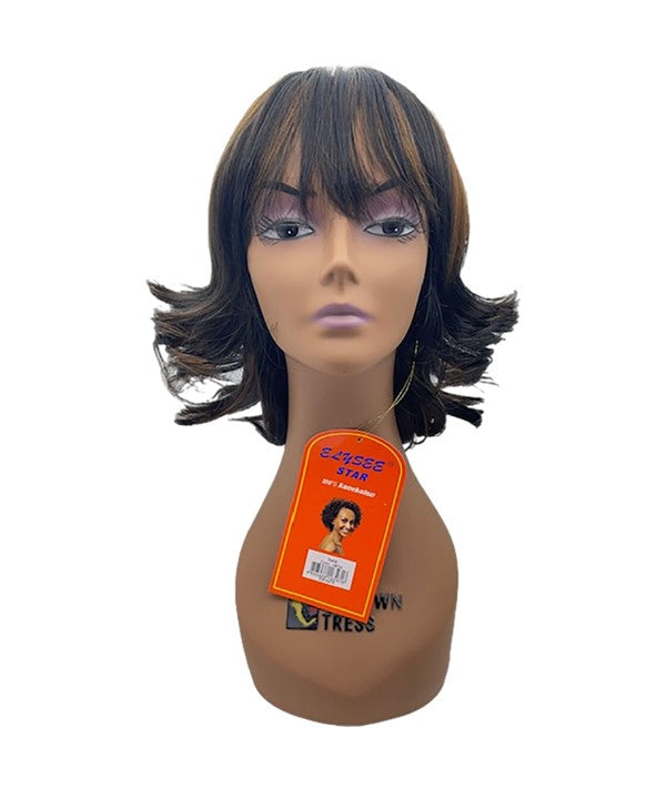 ELYSEE STAR SYNTHETIC SADE WIG  Color 1B/30 Synthetic Hair Wigs Asetena Pa 
