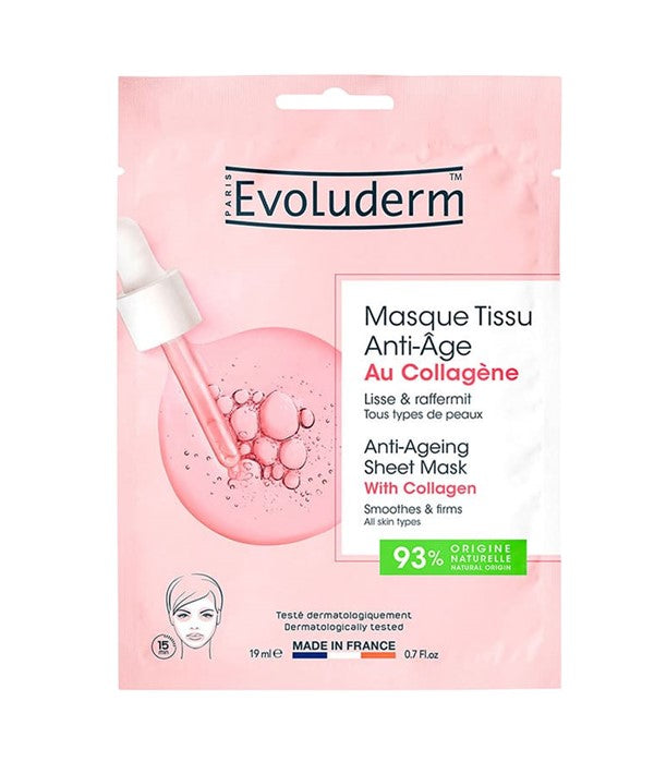 EVOLUDERM ANTI AGEING COLLAGEN SHEET MASK 19 ml Skin Wash Asetena Pa 