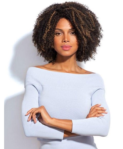 FEME SYN CONTOURED CURLS WIG  Color FS1B/30 Synthetic Hair Wigs Asetena Pa 
