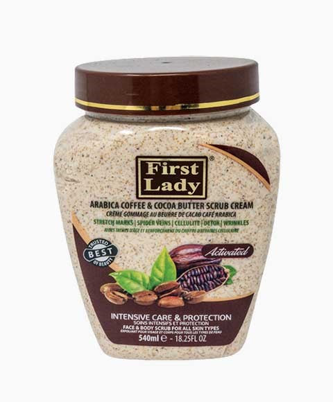 FIRSTLADY ARABICA COFFEE AND COCOA BUTTER SCRUB CREAM 540 ml Skin Wash Asetena Pa 