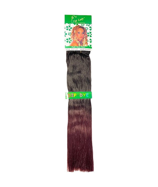 FIRST LADY BIOTEX FULL HEAD DIP DYE CLIP ON 18 Color 2/Burgandy Tape In and Clip On Hair Extensions Asetena Pa 