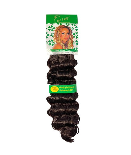 FIRST LADY HIGH HEAT FIBER DEEP WAVE 18 Color 1 Synthetic Weave Hair Asetena Pa 