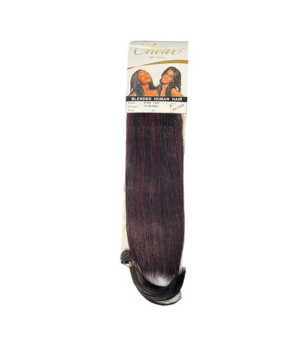 CHEAR BLENDED HUMAN HAIR SILKY YAKI 10 Color P1B/99J Synthetic Weave Hair Asetena Pa 
