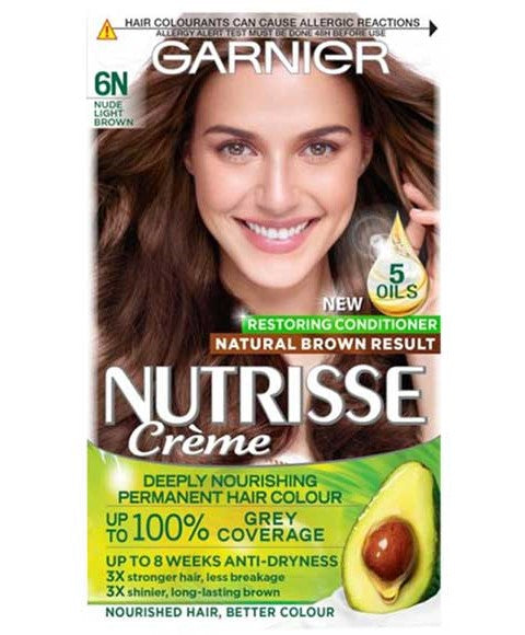 NUTRISSE CREME PERMANENT NOURISHING HAIR COLOR 6N NUDE LIGHT BROWN Hair Color Asetena Pa 