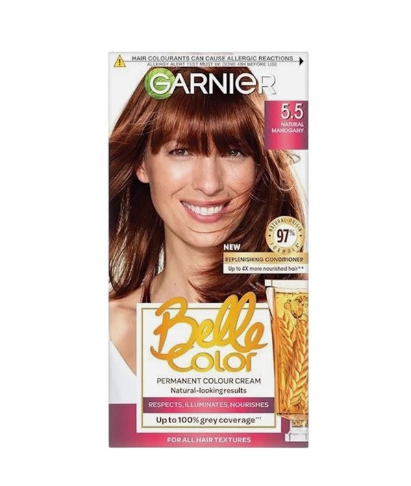 BELLE COLOR CREME PERMANENT 5.5 NATURAL MAHOGANY Hair Color Asetena Pa 