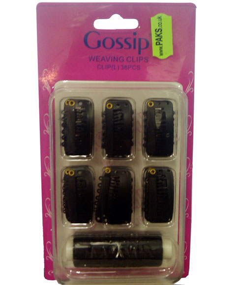 GOSSIP BLACK WEAVING CLIPS WITH THREAD 36PCS Small Color Black Extensions Accessories Asetena Pa 