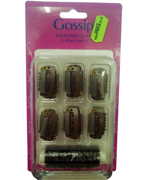 GOSSIP BROWN WEAVING CLIPS WITH THREAD 36PCS Large Color Brown Extensions Accessories Asetena Pa 