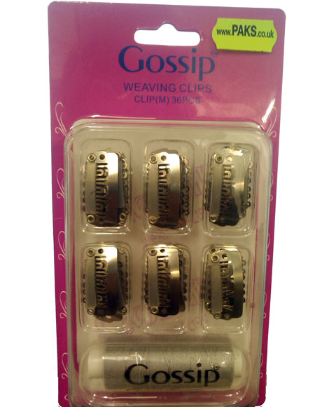 GOSSIP SILVER WEAVING CLIPS WITH THREAD 36PCS Small Color Silver Extensions Accessories Asetena Pa 
