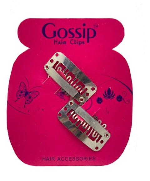 GOSSIP SILVER WEAVING CLIPS 2PCS Large Color Silver Extensions Accessories Asetena Pa 