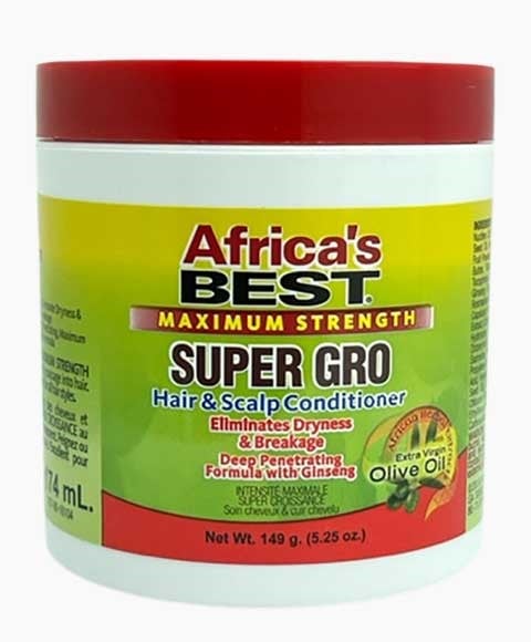 AFRICAS BEST MAXIMUM STRENGTH SUPER GRO HAIR AND SCALP CONDITIONER 149 g (Pack of 6) Conditioner Asetena Pa 