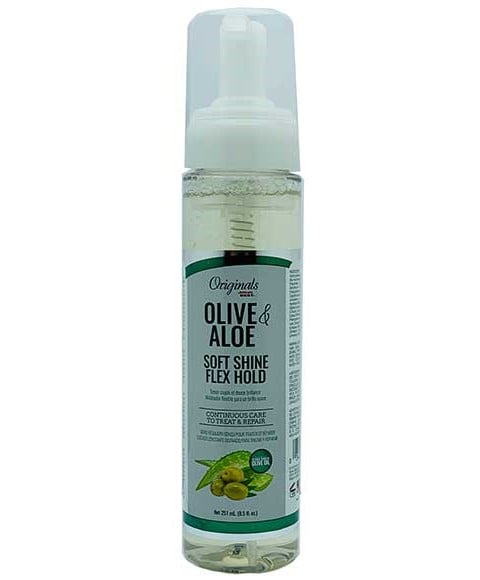 ORIGINALS OLIVE AND ALOE SOFT SHINE FLEX HOLD 251 ml Hair Styling Asetena Pa 