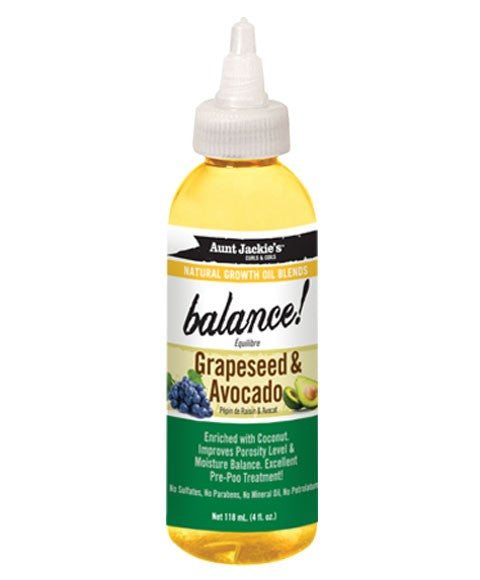 AUNT JACKIES BALANCE WITH GRAPESEED AND AVOCADO OIL 118 ml Treatments Asetena Pa 