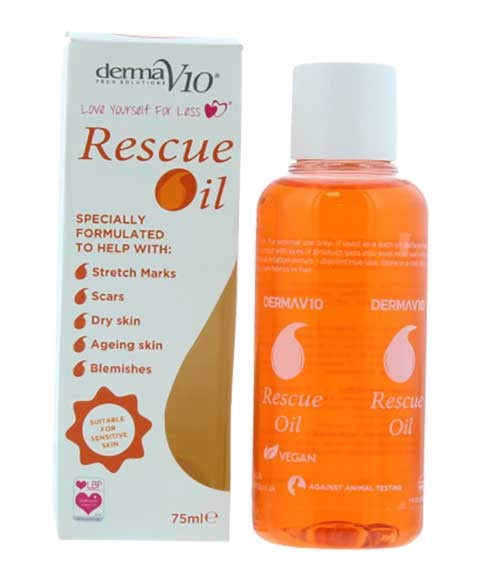 DERMA V10 RESCUE OIL 75 ml Skin Moisturizing Asetena Pa 