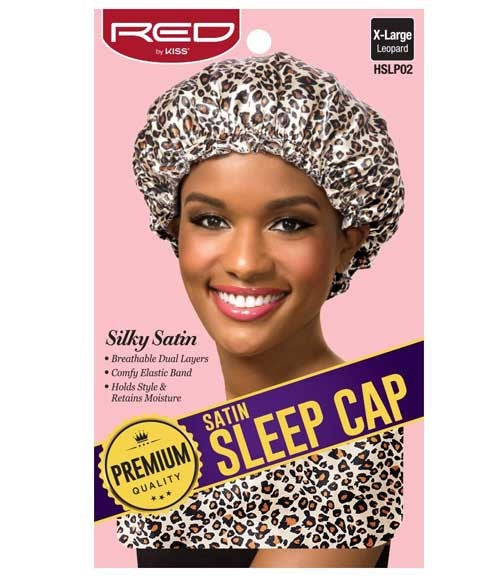 SATIN SLEEP CAP LEOPARD HSLP02 X Large Durags and Caps Asetena Pa 