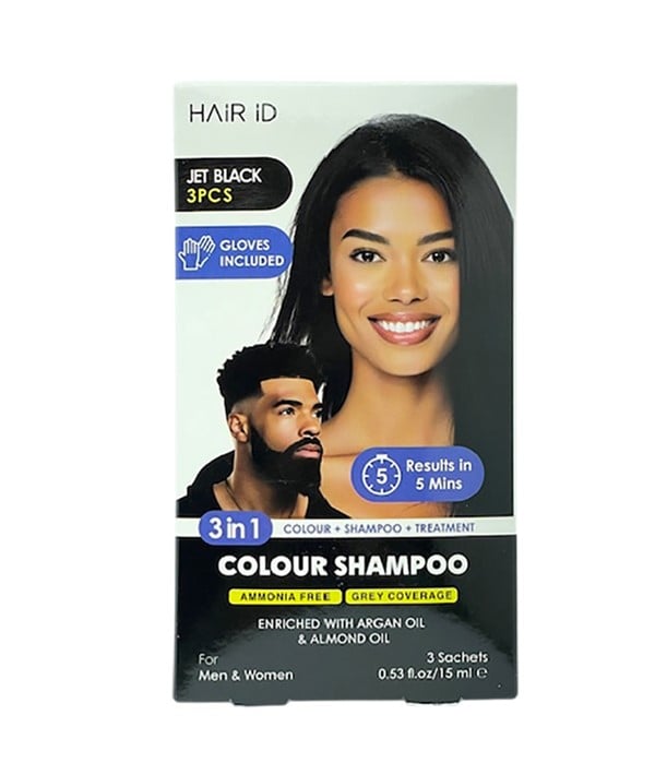 HAIR ID 3IN1 AMMONIA FREE COLOR SHAMPOO 3 Sachets x15 ml Color Natural Brown Hair Color Asetena Pa 