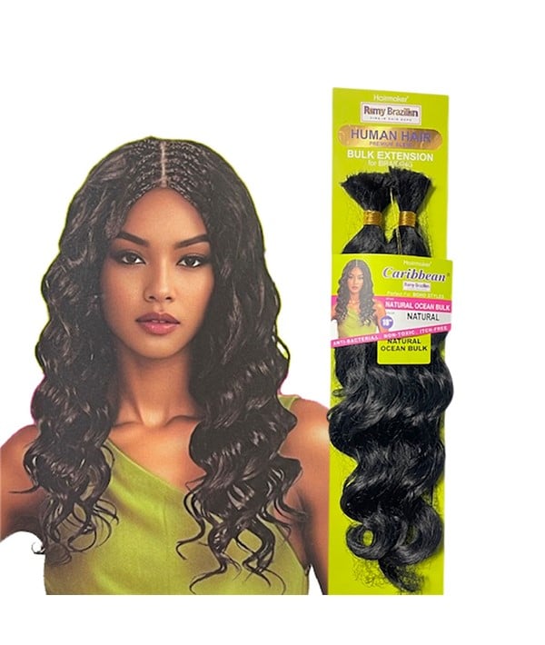 BRAZILIAN HUMAN HAIR PREMIUM BLEND NATURAL OCEAN BULK 18" Color Natural Human Hair Braids Asetena Pa 