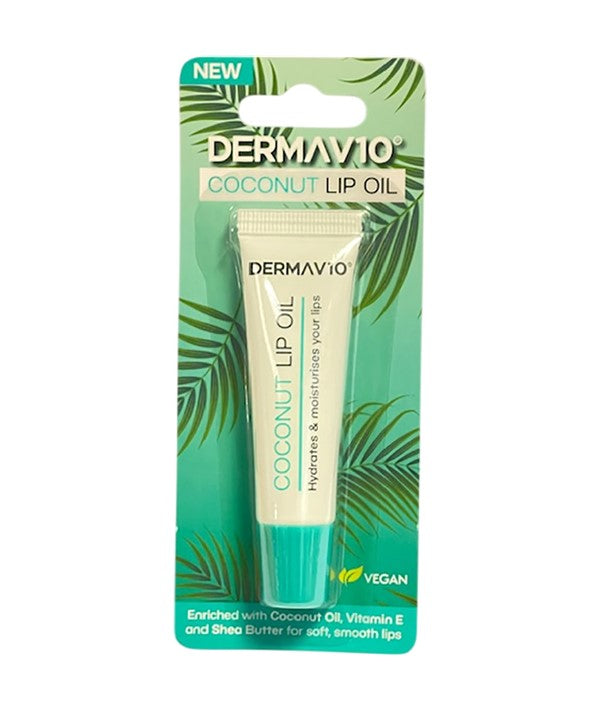 DERMA V10 COCONUT LIP OIL 10ml  No Coulor Lips Asetena Pa 