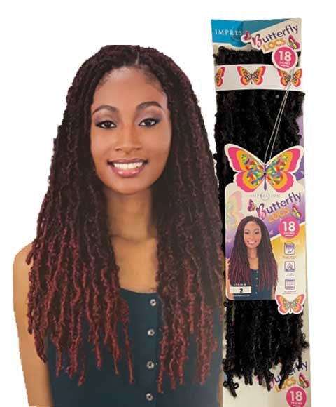 IMPRESSION SYN BUTTERFLY LOCS 18'' Color 1B Hair for Braid Extensions Asetena Pa 