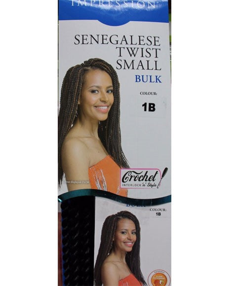 IMPRESSION SENEGALESE TWIST SMALL BULK  Color 1 Hair for Braid Extensions Asetena Pa 