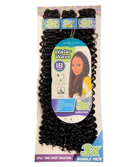 IMPRESSION WATER WAVE SYN 3X BUNDLE PACK 14'' Color 2 Hair for Braid Extensions Asetena Pa 