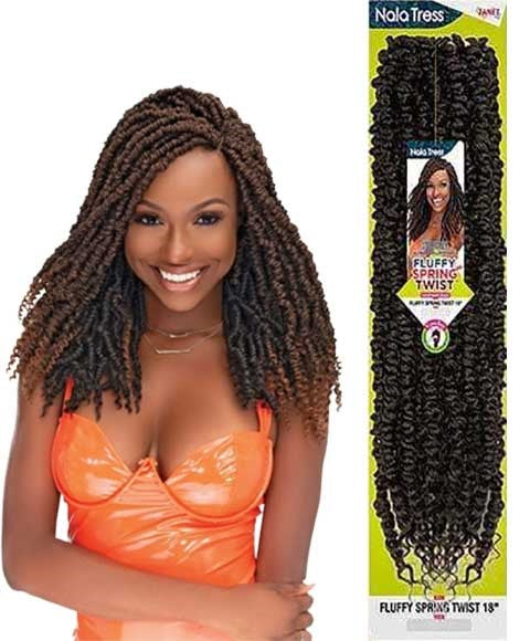 NALA TRESS SYN FLUFFY SPRING TWIST 18 Inches Color 2 Hair for Braid Extensions Asetena Pa 