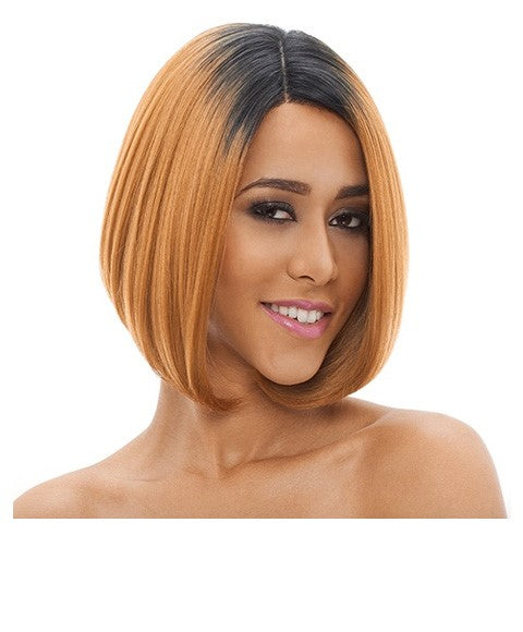 NATURAL SUPER FLOW DEEP PART SYN LADY LACE WIG  Color OET4/613 Lace Wigs Asetena Pa 