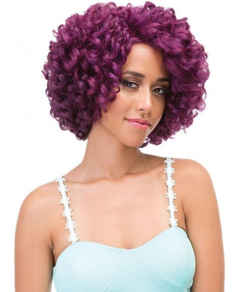 NATURAL SUPER FLOW DEEP PART SYN LILIAN LACE WIG  Color OET1B/BURG Lace Wigs Asetena Pa 