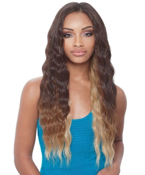NATURAL BRAZILIAN BUNDLE 1 PACK SOLUTION SYN LOOSE WAVE 6PCS  Color OM3T613 Synthetic Weave Hair Asetena Pa 